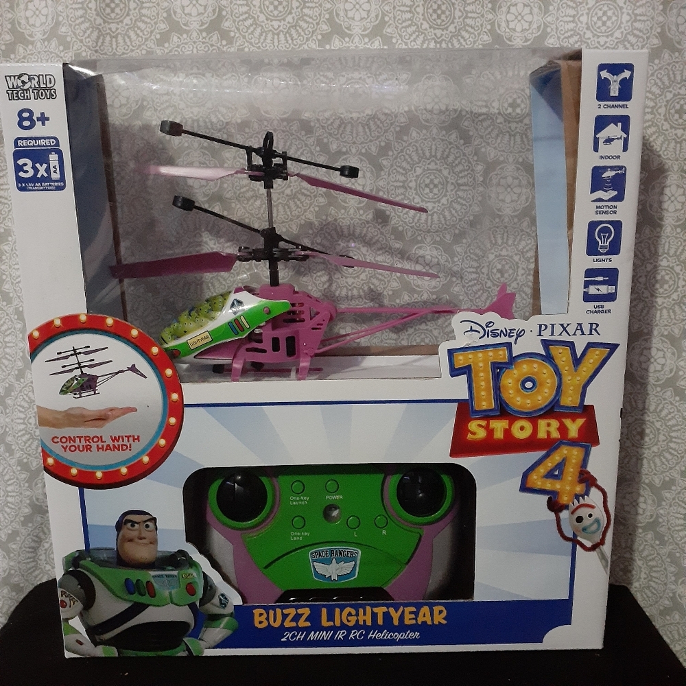 Toy Story 4 Buzz Lightyear RC Helicopter - Purple and Green